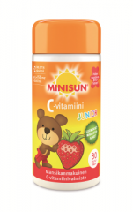Minisun Junior C-vitamiini mansikka 80 tabl