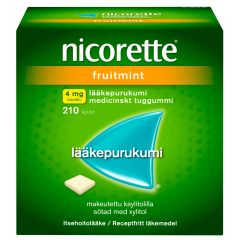 NICORETTE FRUITMINT 4 mg lääkepurukumi 210 fol